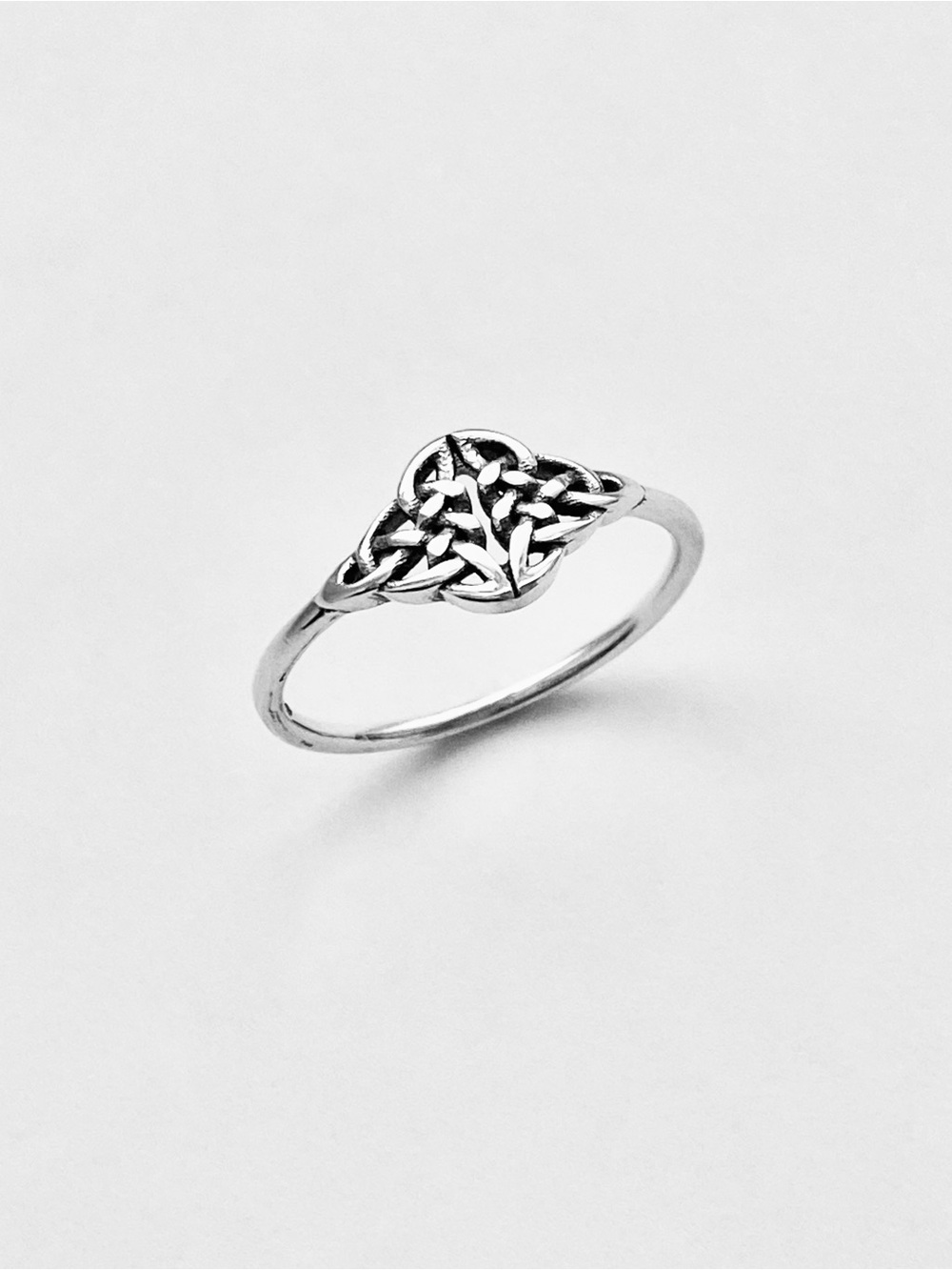 Sterling Silver Small Celtic Knot Ring, Woven Silver Rings, Endless Love Knots